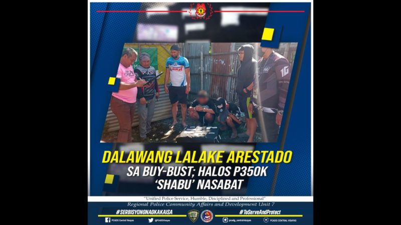 P350K na halaga ng shabu nakumpiska sa dalawang suspek sa Cebu City