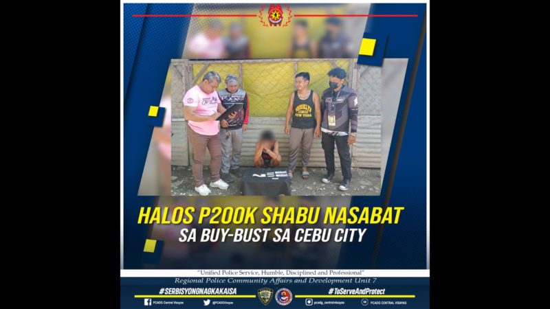 Halos P200K shabu nasabat sa buy-bust sa Cebu City