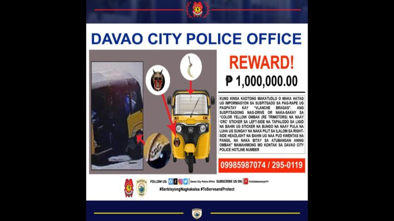 P1M na pabuya inilabas para mahuli ang suspek sa panghahalay at pagpatay sa 28-anyos na architect sa Davao City