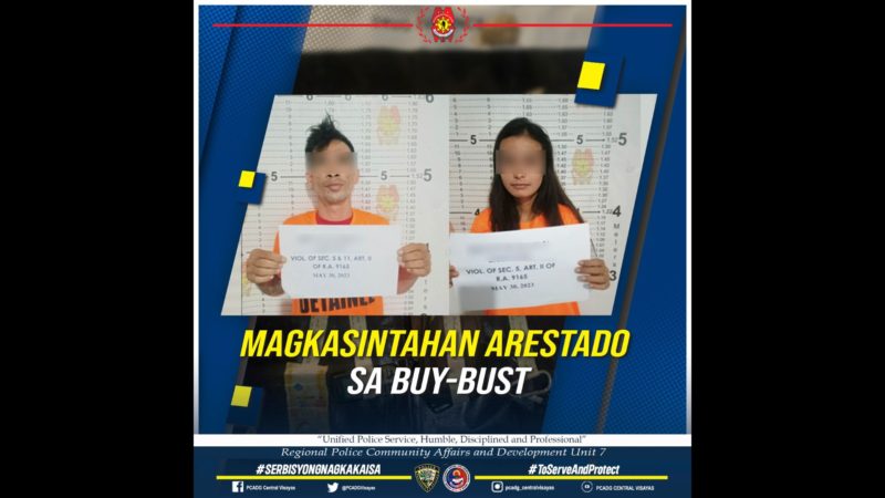 Magkasintahan arestado sa buy-bust operation sa Bohol