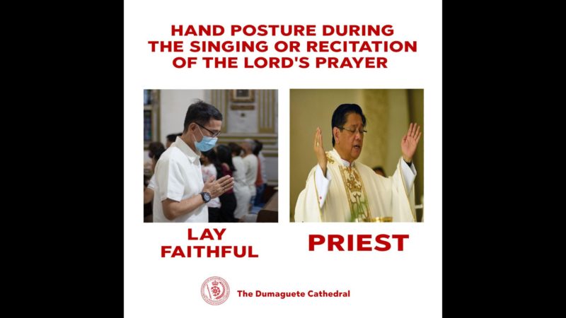 Diocese ng Dumaguete nagpalabas ng decree hinggil sa tamang hand gesture sa pagdarasal ng “Ama Namin” sa misa 