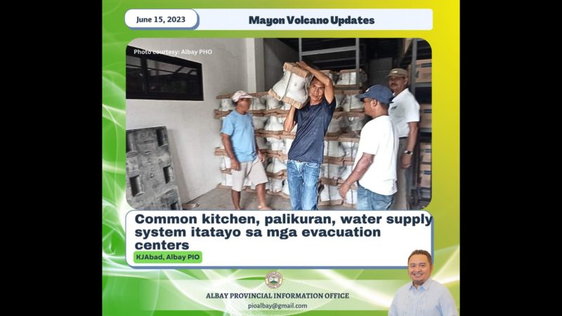 Common kitchen, palikuran, water supply system itatayo sa mga evacuation centers