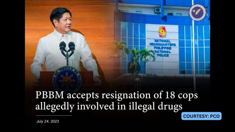 Resignation ng 18 mataas na opisyal ng PNP kabilang ang 3 heneral, tinanggap ni Pangulong Marcos