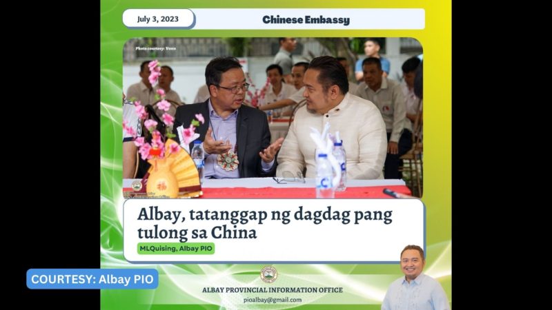 China magbibigay ng dagdag na tulong sa Albay