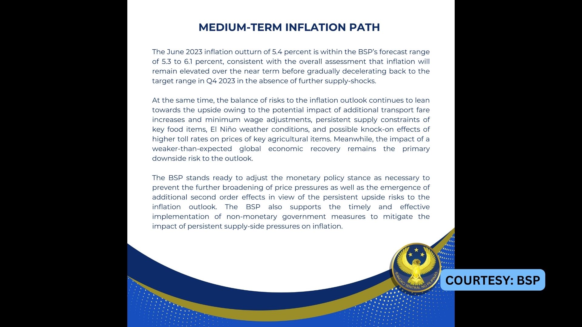 Adjustment sa minimum wage, epekto ng El Niño may epekto sa inflation sa mga susunod na buwan – BSP