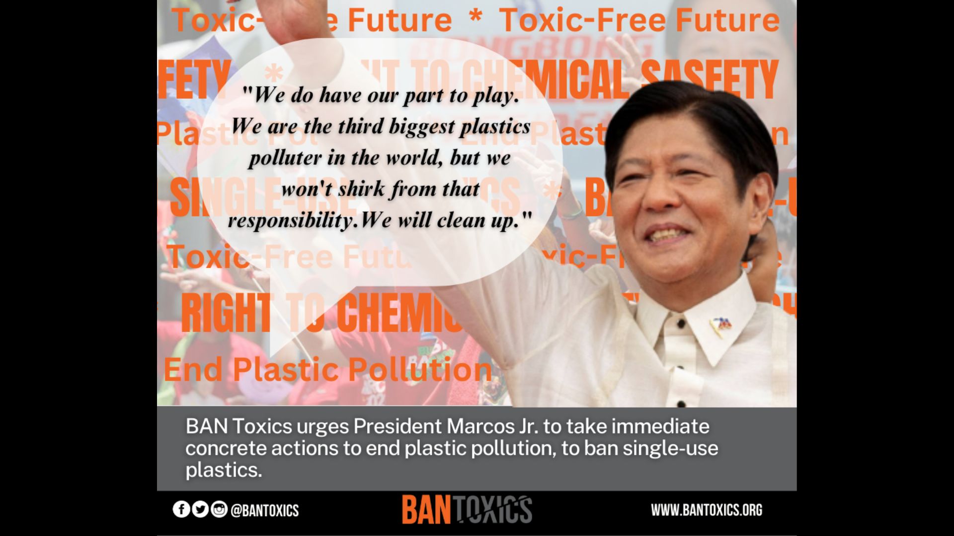 Environmental group na BAN Toxics nanawagan kay Pangulong Marcos na aksyunan ang plastic pollution