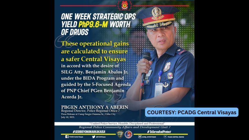 P9.6M na halaga ng ilegal; na droga nakumpiska sa mga ikinasang operasyon sa Central Visayas