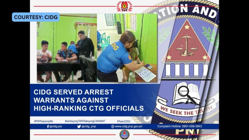 Warrant of arrests isinilbi ng CIDG sa dalawang mataas na opisyal ng Communist Terrorist Group