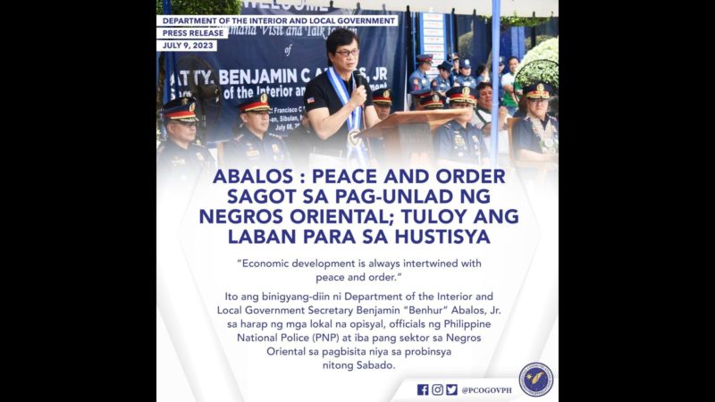 PNP, AFP at LGUs magtutulungan para maibalik ang peace and order sa Negros Oriental – DILG