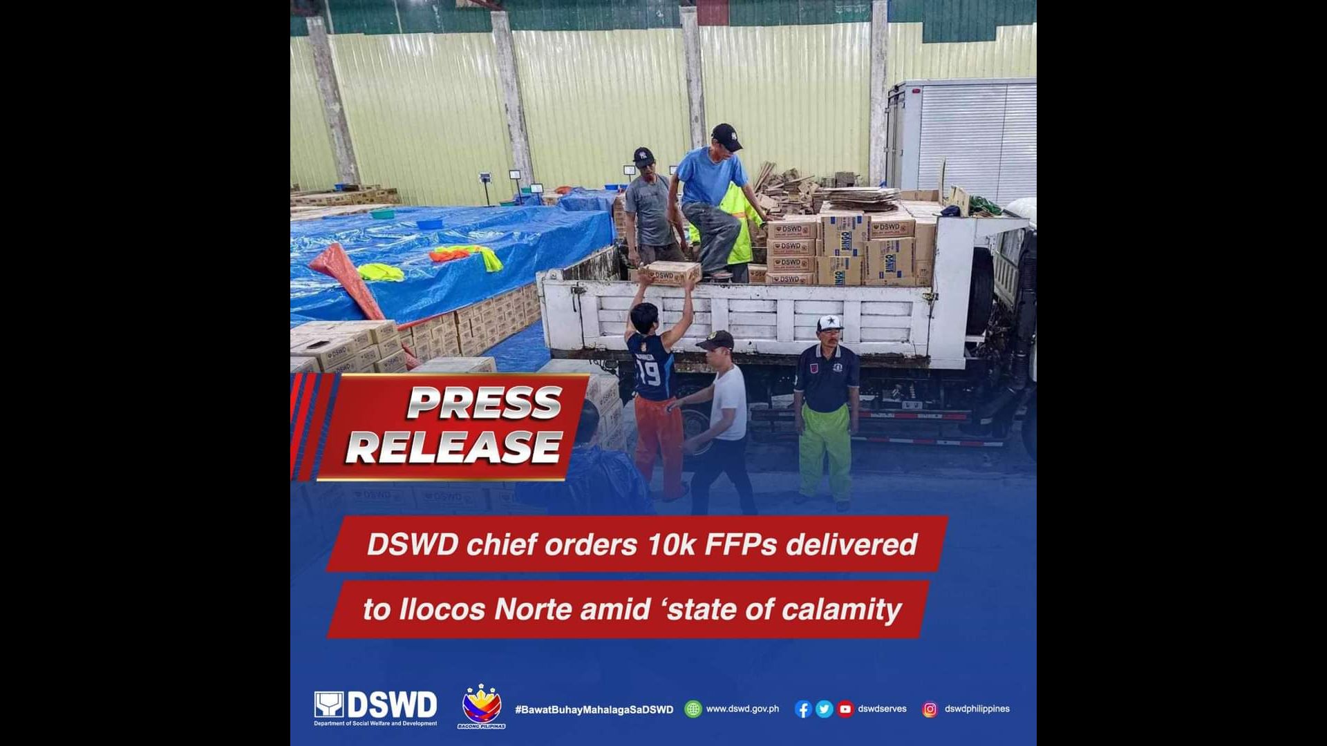 Agarang pagpapadala ng tulong sa Ilocos Norte iniutos ng DSWD