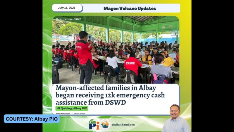 Mahigit 4,000 pamilya sa Albay nakatanggap ng P12,000 na emergency cash assistance mula sa DSWD