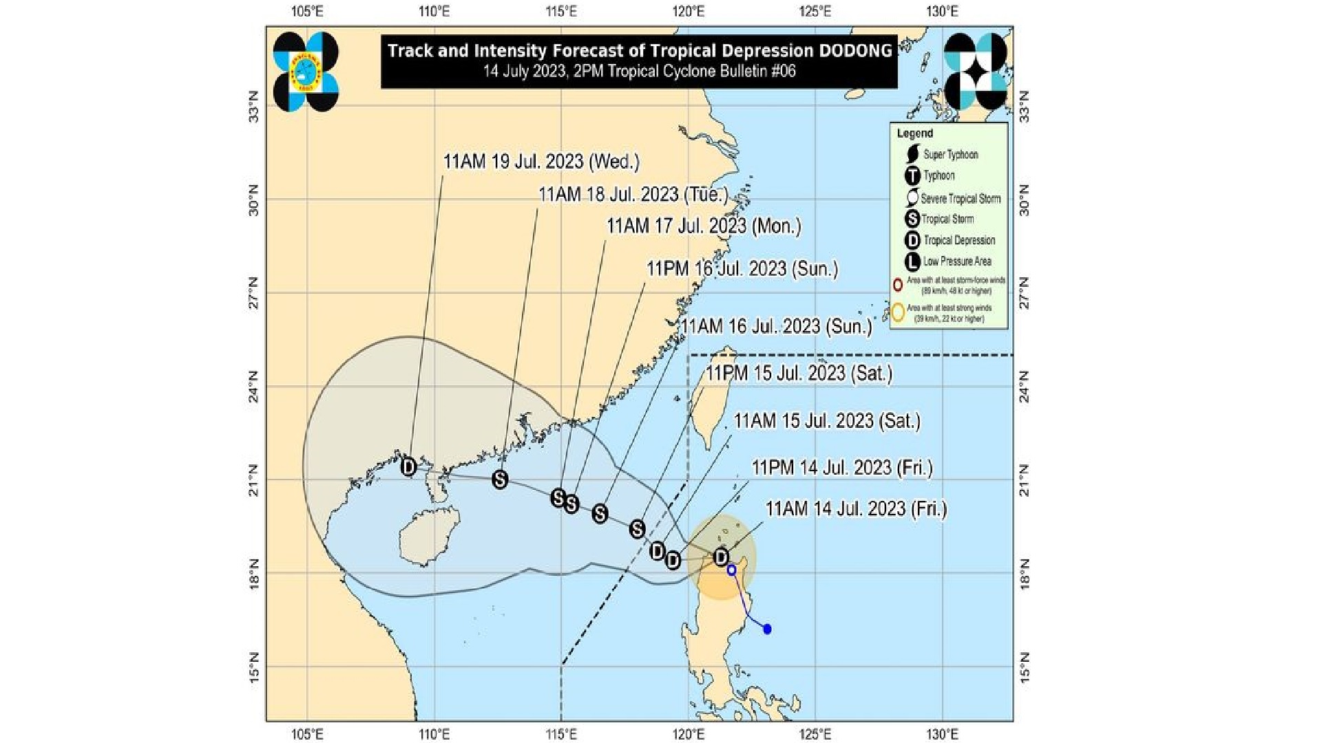 Bagyong Dodong napanatili ang lakas; signal number 1 nakataas sa 8 lugar sa bansa