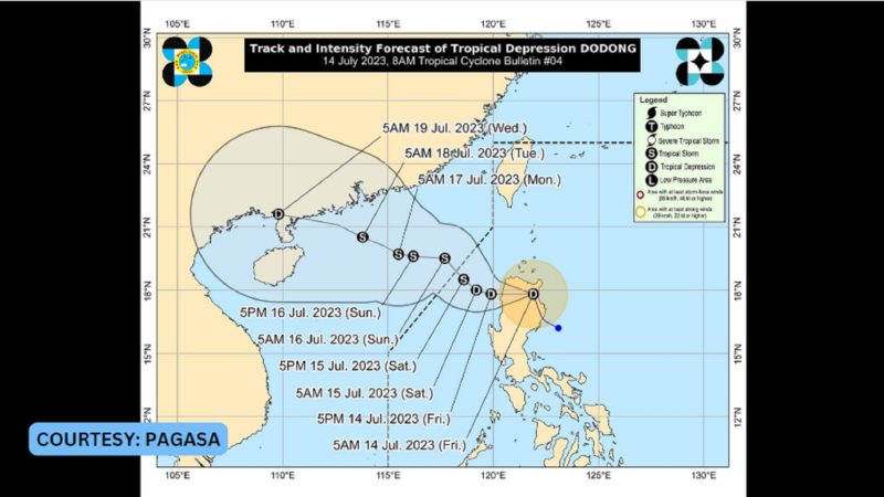 Bagyong Dodong bumilis ang kilos; signal number 1 nakataas sa 12 lugar sa bansa