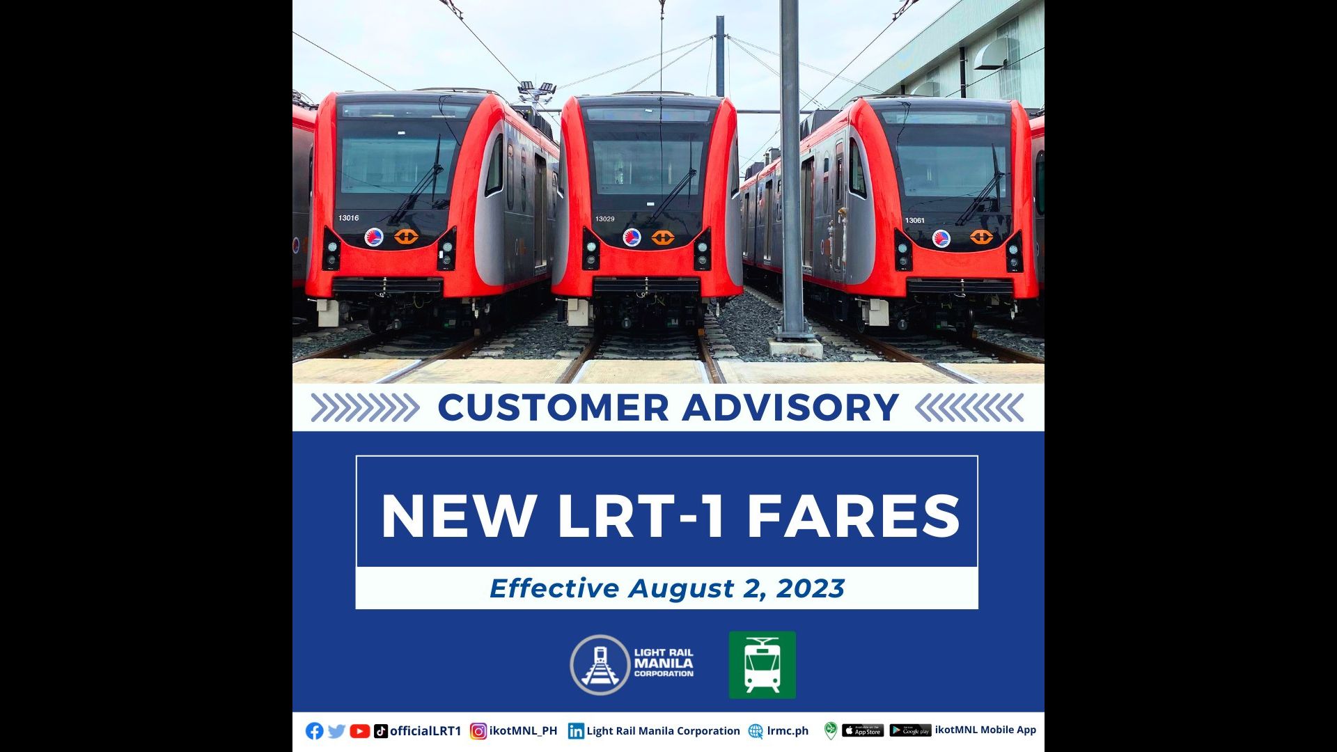 Dagdag singil sa pamasahe sa LRT-1 at LRT-2 epektibo na sa Aug. 2