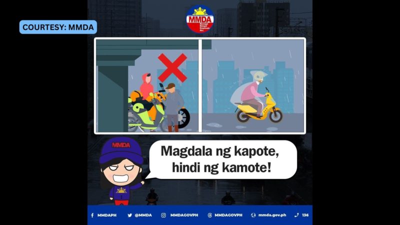 Paalala ng MMDA sa mga riders ngayong tag-ulan, “Magdala ng kapote, huwag maging kamote”