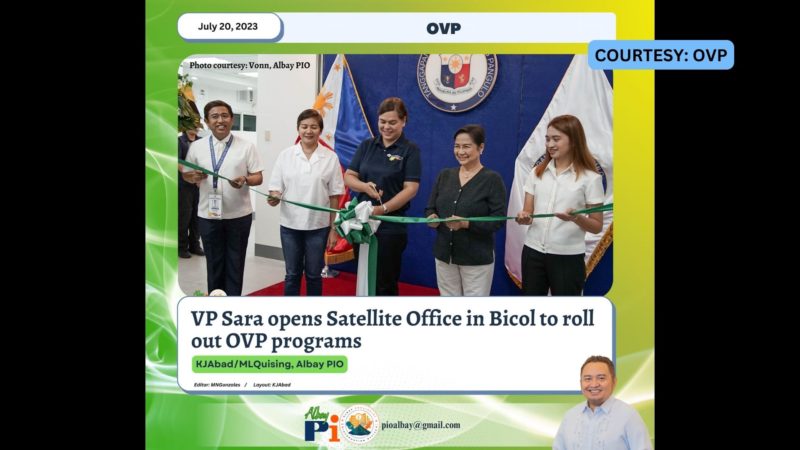 Satellite Office ng OVP binuksan sa Legazpi City