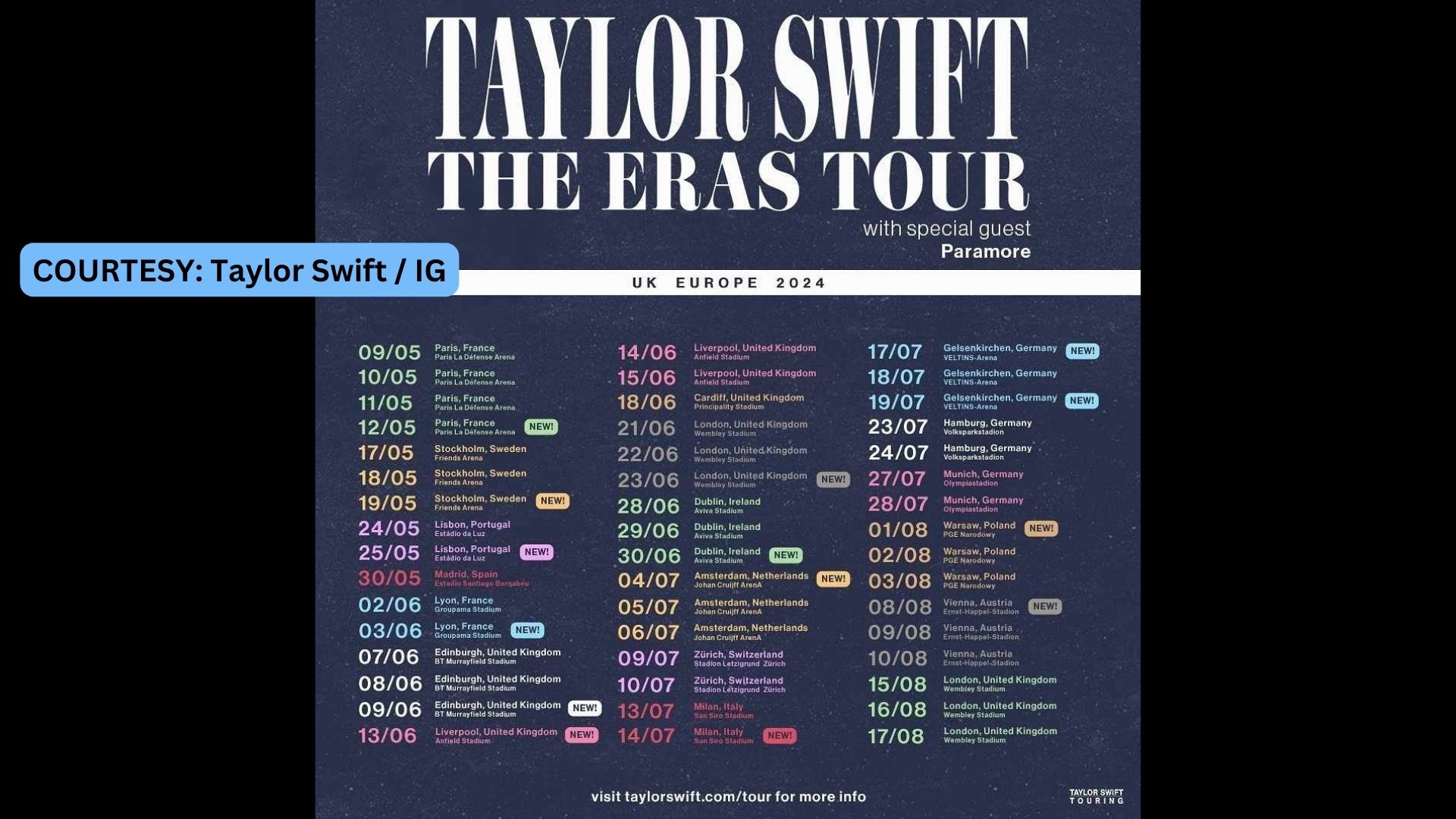 14 pang shows idinagdag sa The Eras Tour ni Taylor Swift sa Europe