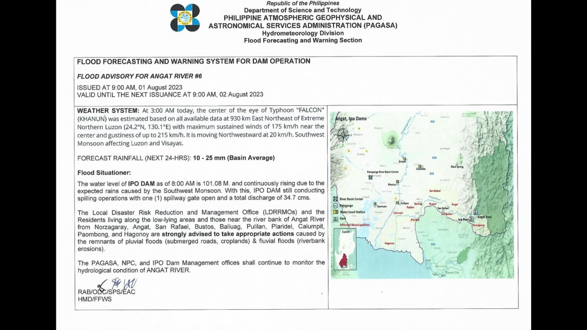 Ipo dam nagsasagawa pa din ng spilling operations; maraming bayan sa Bulacan ang apektado