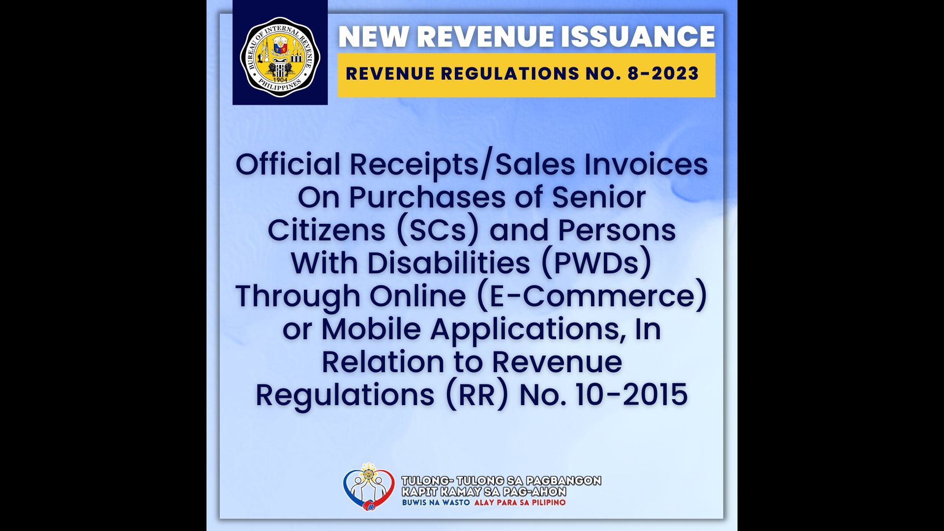 Diskwento sa mga senior citizen at PWDs sa online purchase, mandatory ayon sa BIR