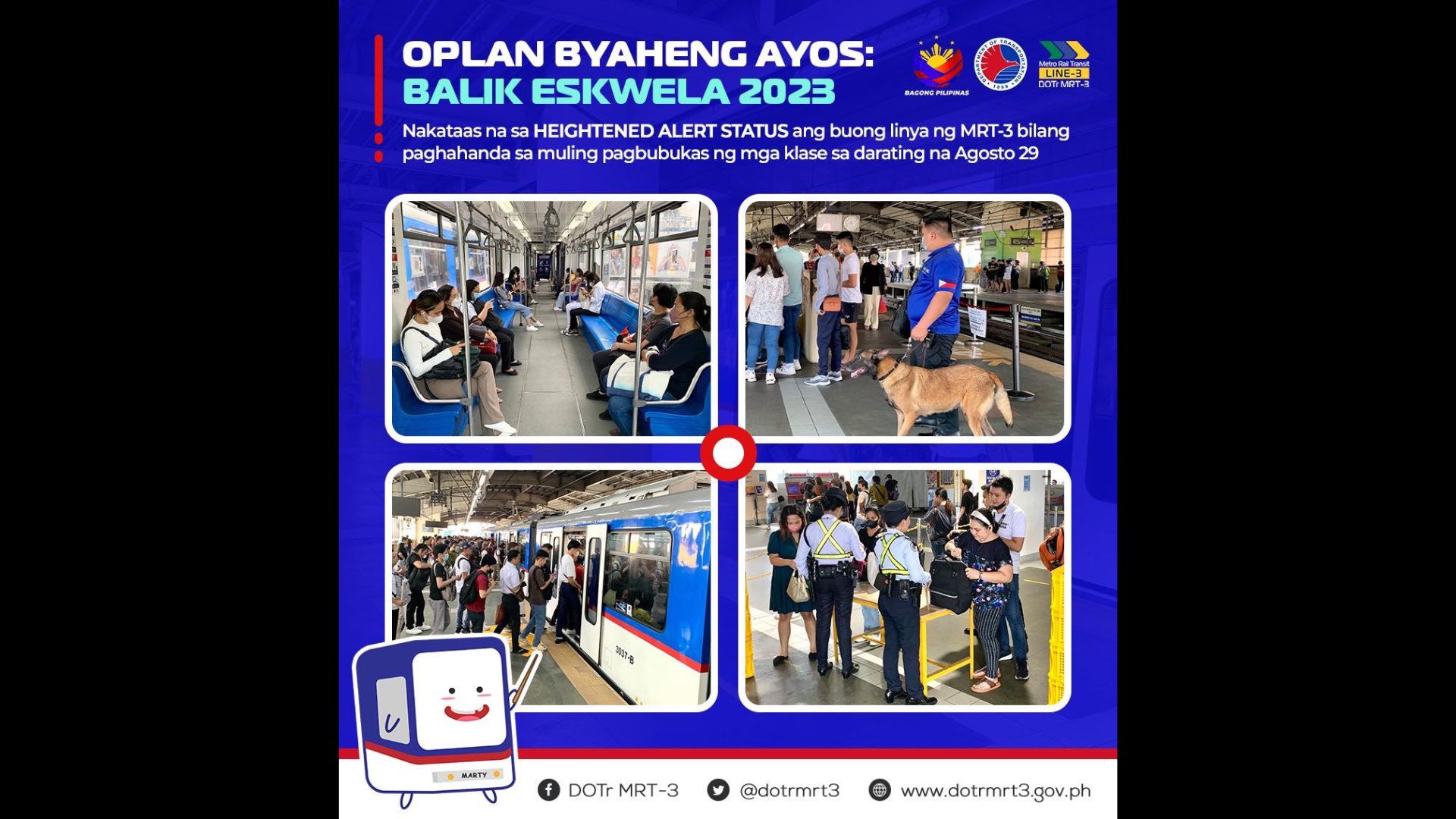 Heightened alert status ipinatupad sa MRT-3 para sa pagsisimula ng klase