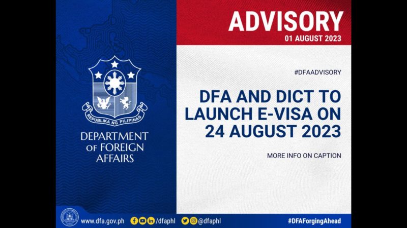 e-Visa system ilulunsad ng DFA at DICT ngayong buwan