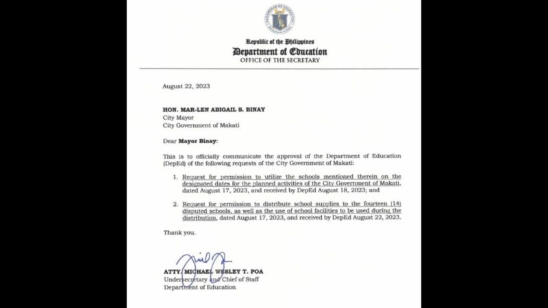 Pamamahagi ng school supplies ng Makati City LGU sa 14 na disputed schools sa EMBO inaprubahan ng DepEd