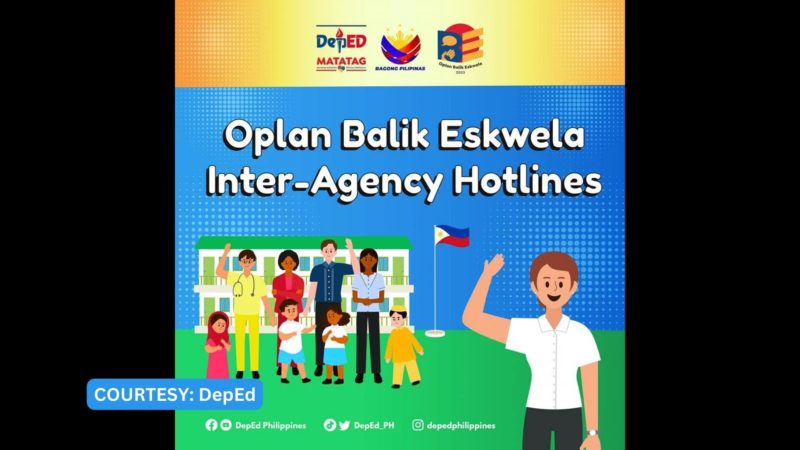 Inter-Agency Hotlines binuksan bilang paghahanda sa pagbubukas ng klase