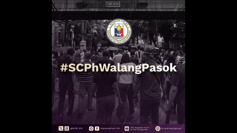 Pasok sa Korte Suprema ngayong araw, half day lang