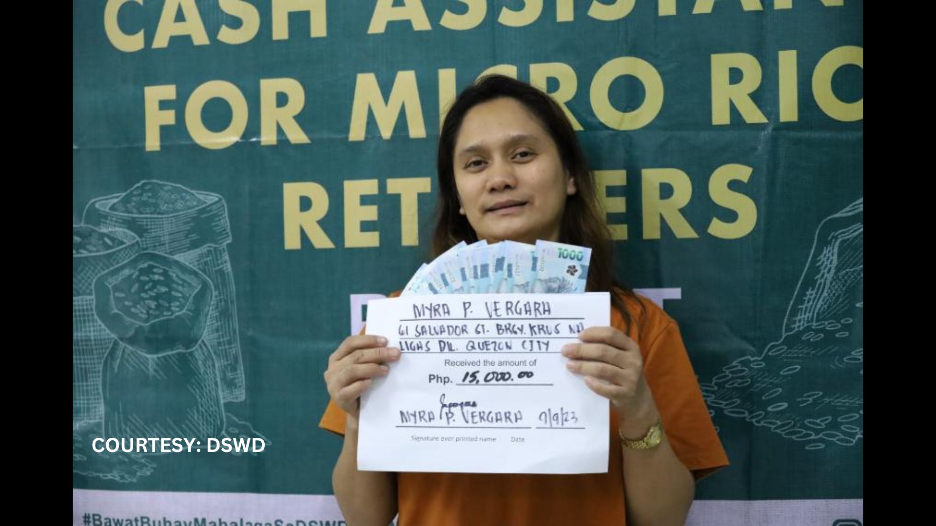 DSWD inumpisahan na ang pamamahagi ng cash assistance sa mga rice retailers sa NCR na apektado ng EO 39