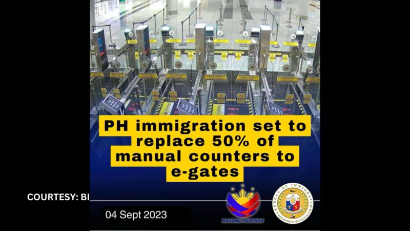 50 percent ng manual counters ng Immigration sa mga paliparan, gagawin ng e-Gates