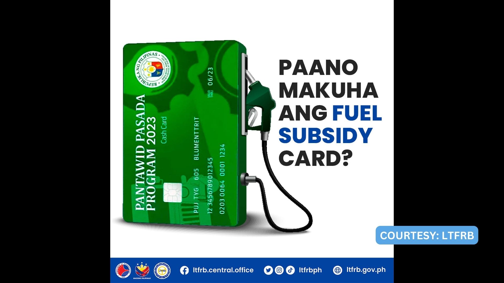 LTFRB nagpalabas ng guidelines sa pagkuha ng Fuel Subsidy Card