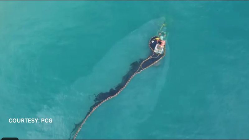 Tugboat nagkaproblema sa karagatan ng Naga City, Cebu; nagdulot ng oil spill