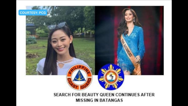 Coast Guard Batangas tumutulong sa paghahanap sa nawawalang beauty queen