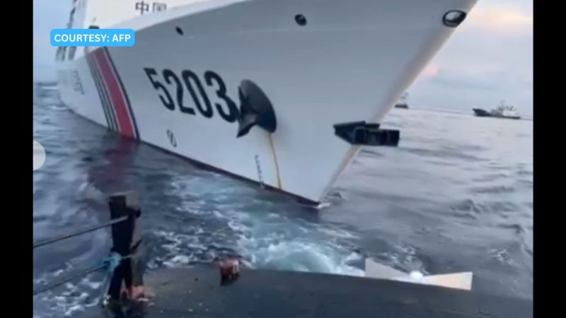 Resupply vessel ng AFP sa Ayungin Shoal binangga ng barko ng China
