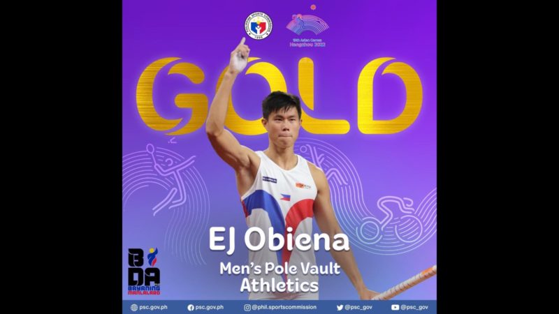 Unang gintong medalya ng Pilipinas sa ginaganap na Asian Games, nakuha ni EJ Obiena