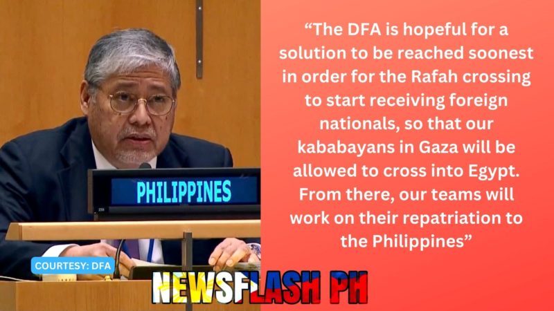 DFA umaasang papayag ang Egypt upang magamit bilang safe exit ng mga Pinoy na ililikas sa Gaza