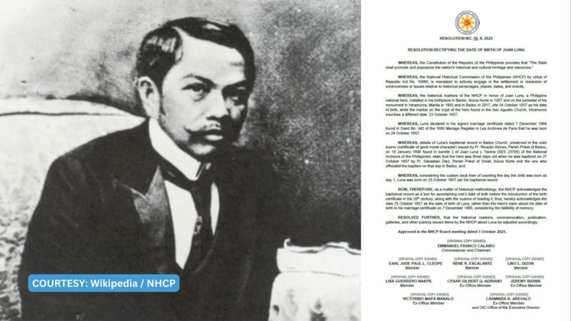 Date of birth ni Juan Luna itinama ng NHCP