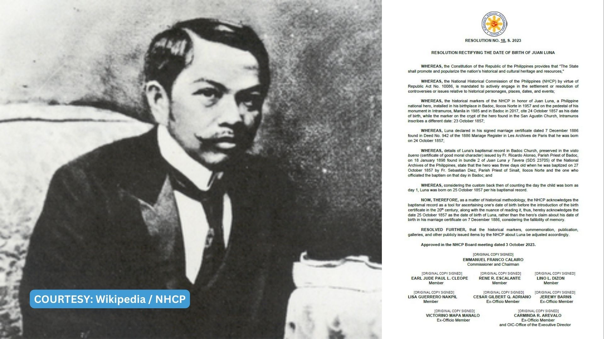 Date of birth ni Juan Luna itinama ng NHCP