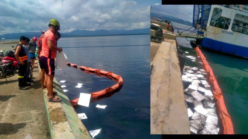 Coast Guard naglatag ng oil spill sa Puerto Princesa City Port matapos makitaan ng langis ang katubigan