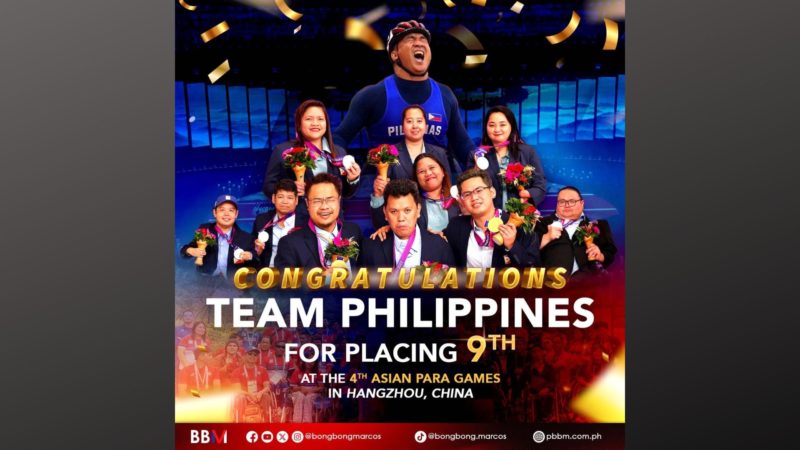 Pangulong Marcos binati ang tagumpay ng mga atletang Pinoy sa 4th Asian Para Games