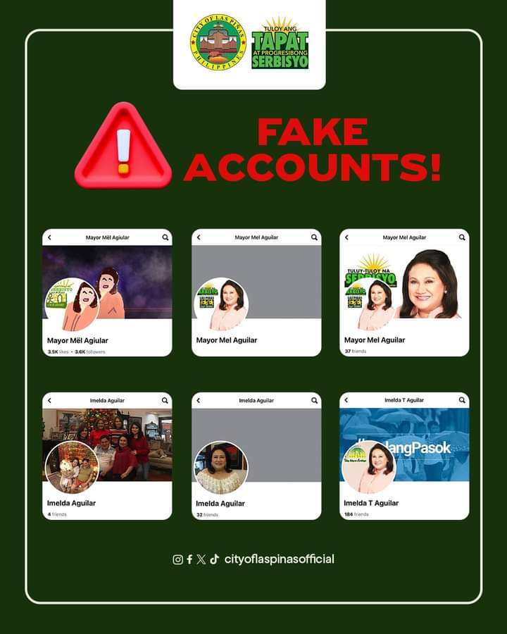 Las Piñeros pinag-iingat sa mga pekeng accounts