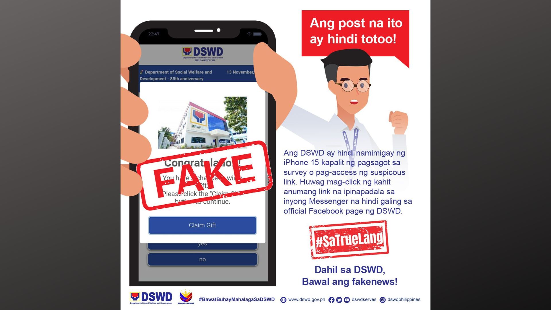 FAKE NEWS ALERT: Post sa Facebook tungkol sa papremyong iPhone 15 ng DSWD, hindi totoo