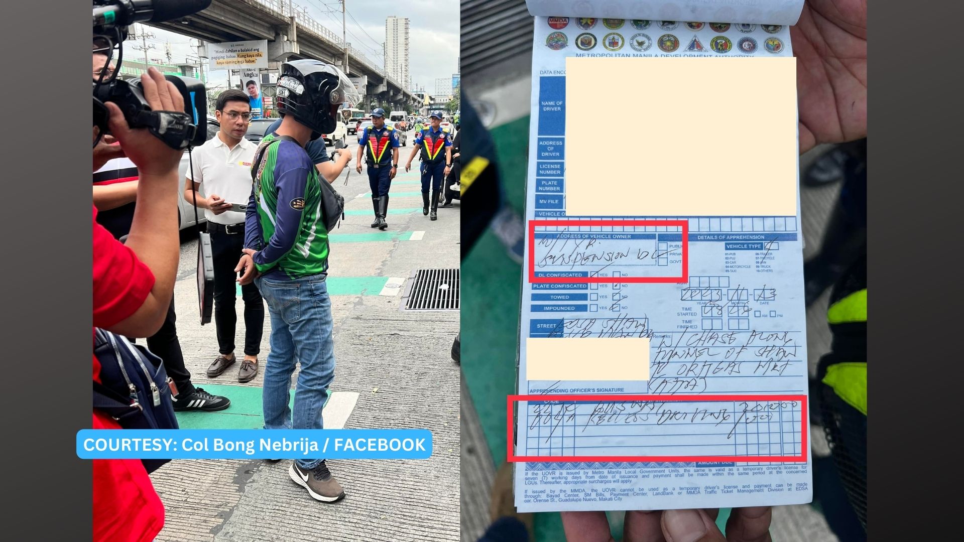 “Ninja moves” ng isang rider hindi umubra sa MMDA; huli sa pagdaan sa EDSA Bus Lane