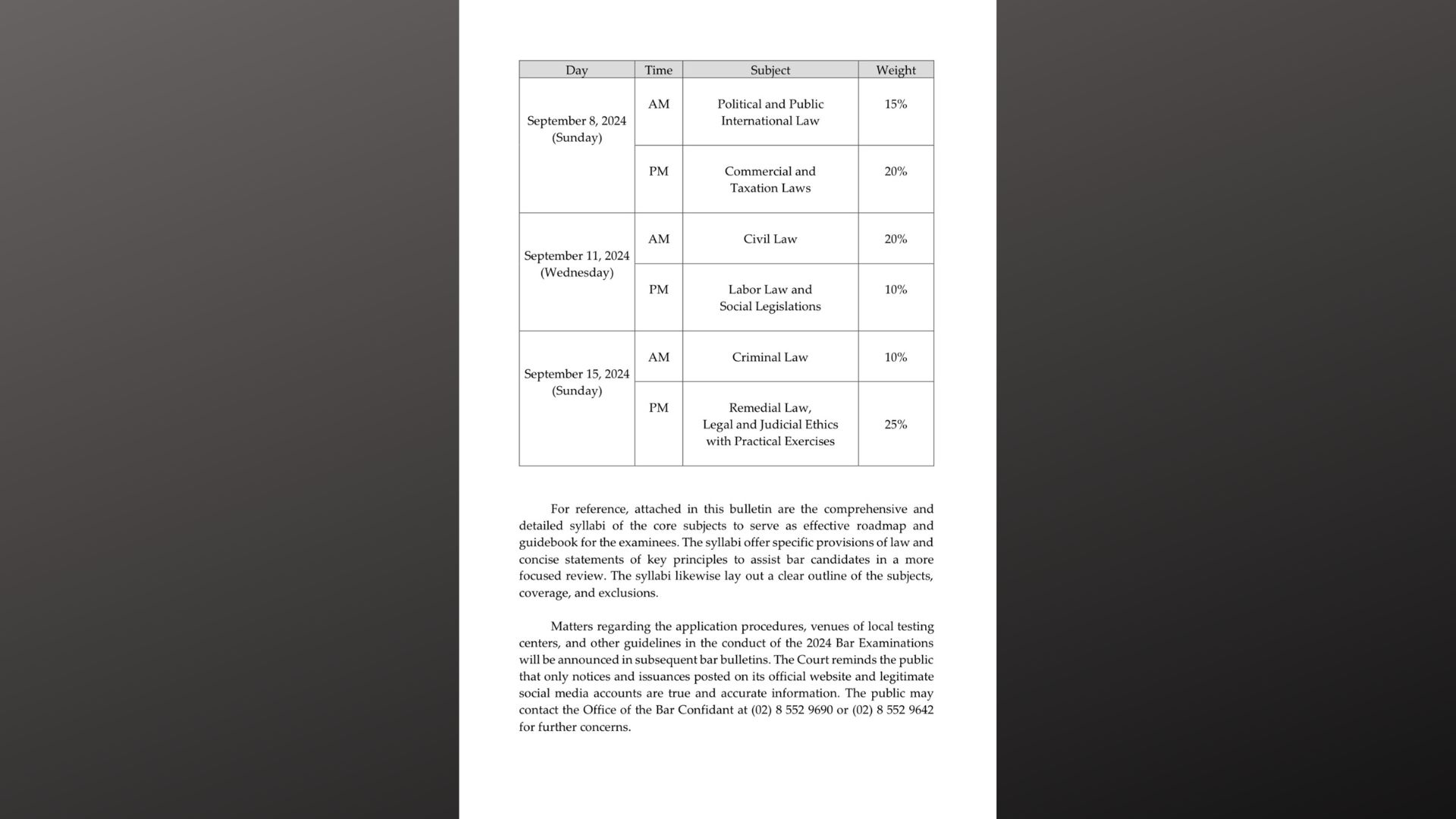 2024 Bar Exams idaraos sa Setyembre sa susunod na taon