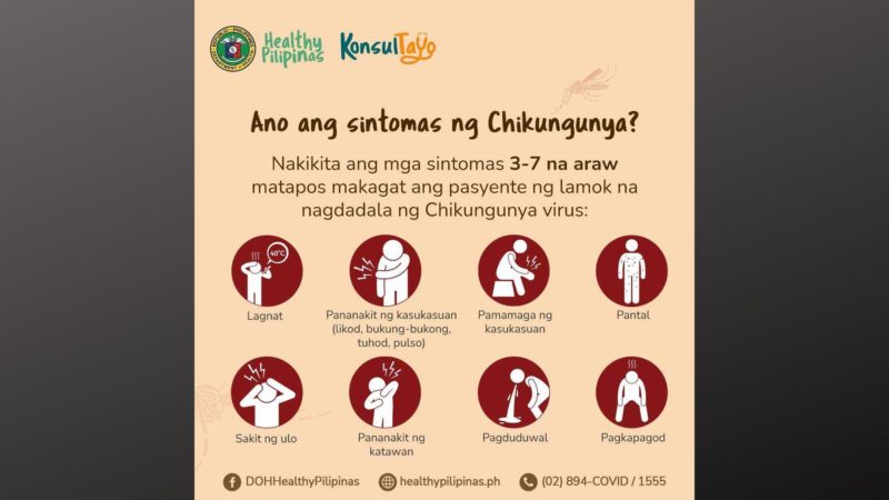 Kaso ng Chikungunya sa bansa patuloy na bumababa – DOH