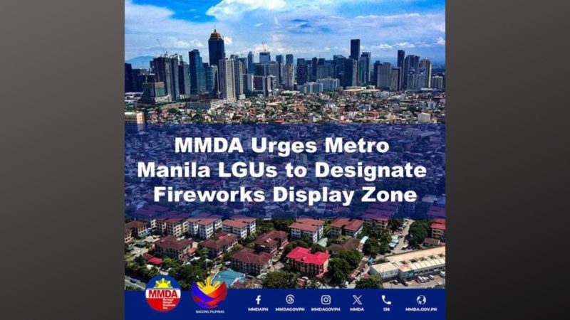 Pagtakda ng fireworks display zone panawagan ng MMDA sa LGUs