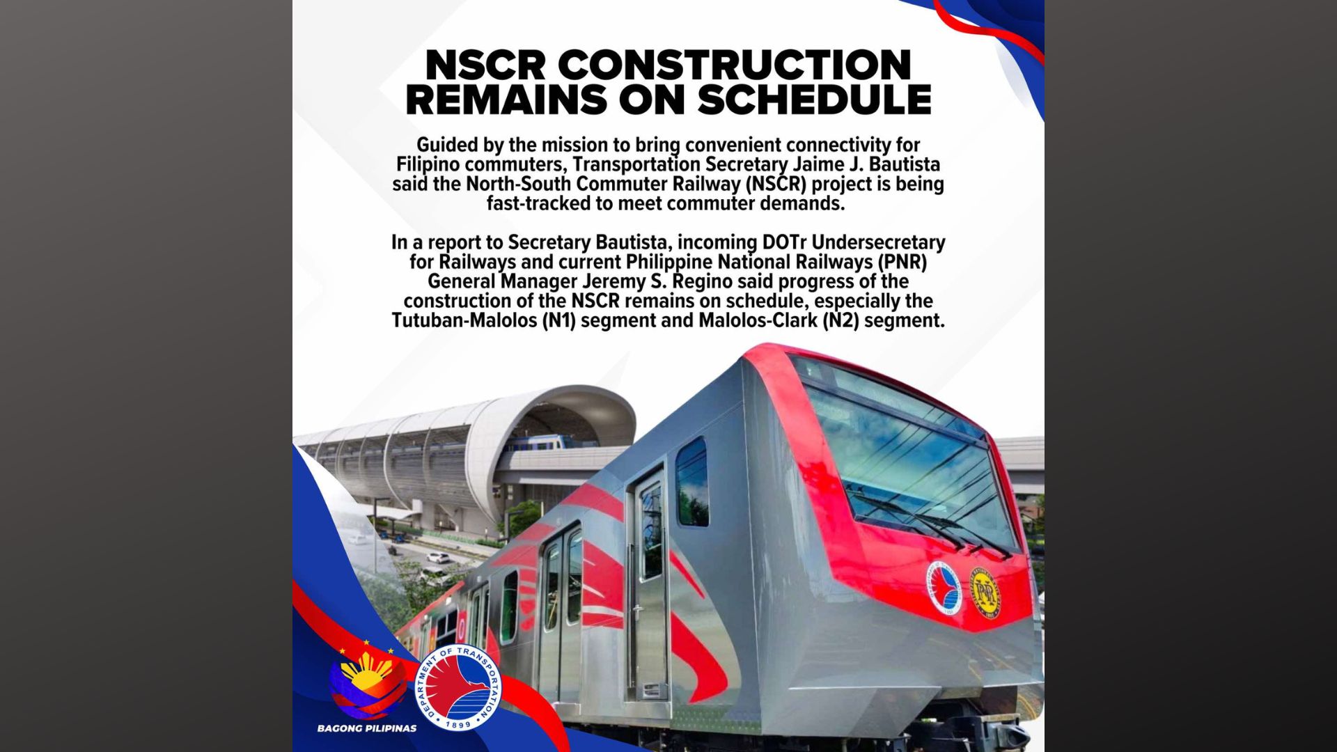 North-South Commuter Railway na biyaheng Tutuban-Clark minamadali na ng pamahalaan