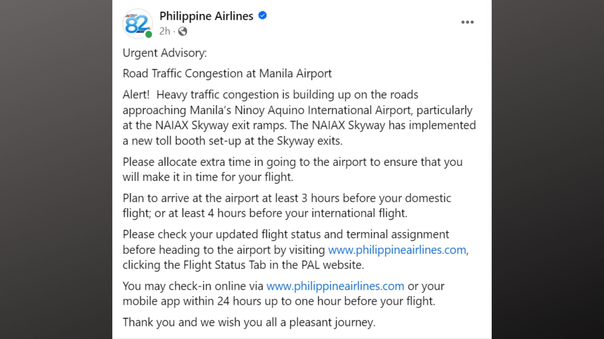 Matinding traffic naranasan sa mga lansangan patungo ng NAIA