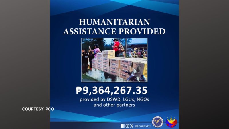 Mahigit P9.3M na halaga ng humanitarian assistance naipagkaloob na sa mga pamilyang naapektuhan ng lindol sa Surigao del Sur