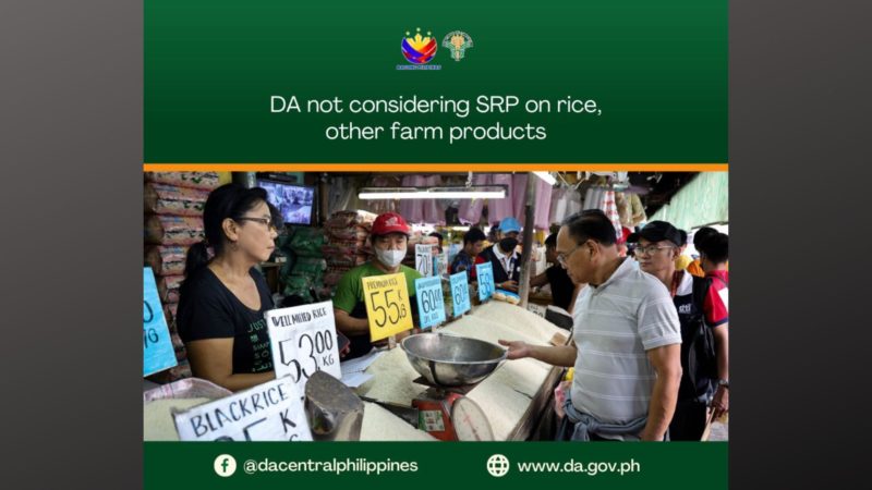 DA walang balak magpataw ng SRP sa bigas at iba pang agri products